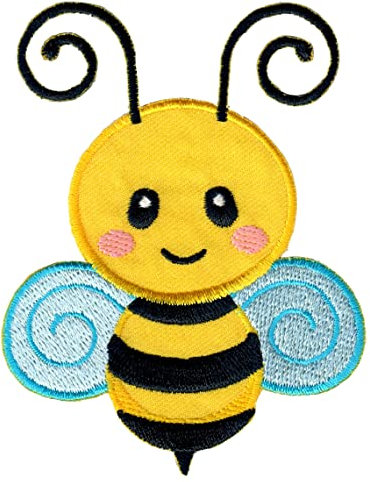 PatchMommy Biene Patch Aufnäher Applikation zum Aufbügeln Bügelbild - für Kleidung Jeans Jacken Kinder Baby