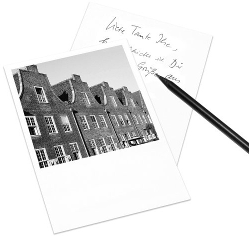 10er-Set Postkarte Potsdam im Polaroid-Look - DIN A6 Hochformat - Motiv: Holländisches Viertel