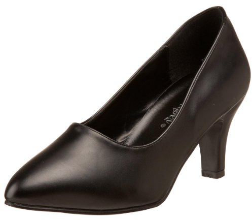 Pleaser Pink Label DIVINE-420W, Damen Plateau Pumps, Schwarz (Schwarz (Blk Faux Leather)), 43 EU (10 Damen UK)