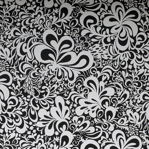 Artist 5628 Vliestapete 70er Retro Blüten Schwarz Weiß