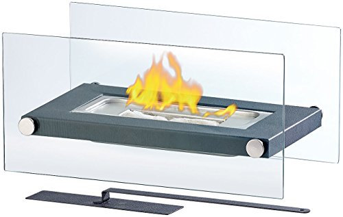 Carlo Milano Ethanol Kamin Tisch: Gläserner Tischkamin für Bio-Ethanol (Kamin Tischkamin, Indoor, Feuerschale)