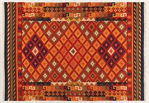 Kilim Carpets by Jalal Teppich Kilim Sivas 1 rot/mehrfarbig 140 X 200 cm