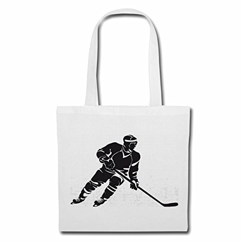 Reifen-Markt Tasche Umhängetasche EISHOCKEY EISHOCKEYPUCK EISHOCKEYMANNSCHAFT SPORT EISHOCKEYSCHLÄGER Einkaufstasche Schulbeutel Turnbeutel in Weiß