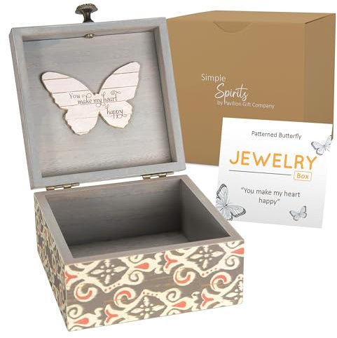 Pavilion Gift Company Someone Special 4.5 Keepsake Box Schmuckkästchen, Holzwerkstoff, Rosa, Grau, Weiß, 11,4 cm