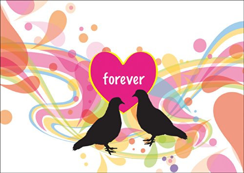 Die Turteltauben Karte für Romantiker: Forever und Nicht nur am Valentinstag • auch zum direkt Versenden mit Einleger. • liebevolle Klappkarte mit Umschlag als Klappkarte
