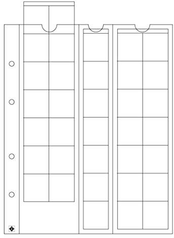 Leuchtturm 306013 Münzhüllen Optima 27, 35 glasklare Fächer für Münzen bis 27 mm Durchmesser - 5er Pack