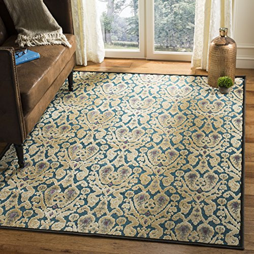 SAFAVIEH Traditionell Teppich für Wohnzimmer, Esszimmer, Schlafzimmer - Paradise Collection, Kurzer Flor, Hellgelb und Anthrazit, 160 X 229 cm