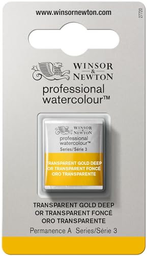 Winsor & Newton Aquarelle Professionnel - Peinture Aquarelle, Haute Luminosité, Résistante à la Lumière, Qualité Archive, Demi Godet, Couleur Quinacridone Doré