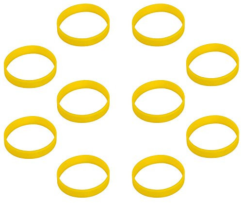 HOEREV in bianco silicone braccialetti carità Bracciali Bracciale in gomma sport bracciale, 10pcs,Giallo,Circonferenza di 160 mm XXXS