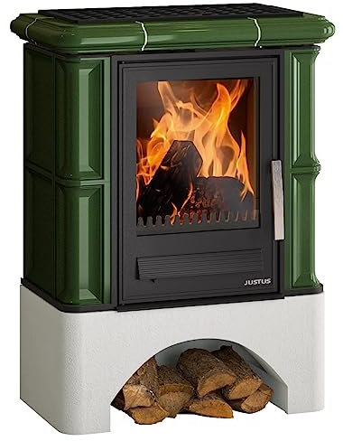 Justus Kaminofen Bavaria Grün mit Sockel