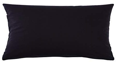 Kissenbezug 40x80 cm Uni Schwarz Baumwolle Dekokissen Kissenhülle Couchkissen Sofakissen Deko Reißverschluss