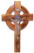 Holy Land Market Keltischer und heiliger Benedikt-Medaille, handgefertigtes Wandkreuz aus Holz (15,2 cm)