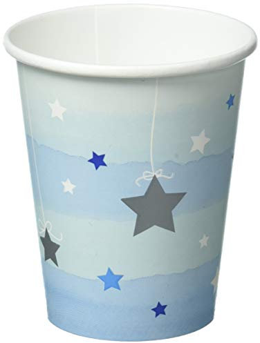 Creative Party PC322234 Blue One Little Star Paper Cups, 8 Pcs