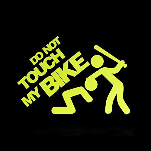 Erreinge Aufkleber pre-Abstand gelb fluoreszierend 25cm - Do not Touch My Bike - Sticker Aufkleber Wandvinyl Aufkleber Laptop Auto Moto Helm Camper
