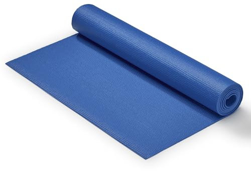 Sunny Health & Fitness Yogamatte, rutschfeste Trainingsmatte für Yoga, Pilates, Stretching, Boden- und Fitnesstraining zu Hause, Blau - NO. 031-B