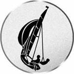 Pokal / Medaille Emblem, Motiv Segeln, Durchmesser 50 mm, silber