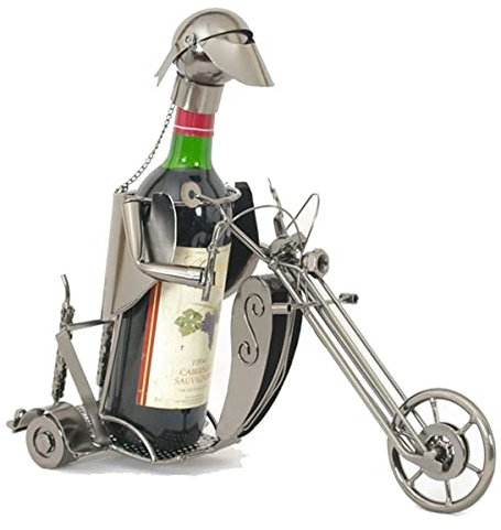 Porte bouteille design et original - Biker - Coloris GRIS