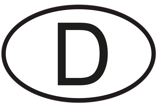 INDIGOS UG Auto Aufkleber German Country D Code Bumper Sticker 139mmX88mm