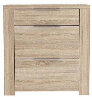 FORTE Calpe Schuhschrank mit 1 Schublade und 2 Klappen, Holzwerkstoff, Sonoma Eiche , 99.4 x 42 x 105.2 cm