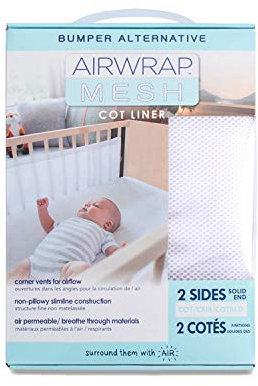 Airwrap - Protectores para cuna, doble cara, color blanco.