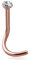 eeddoo Nasen-Piercing Kristall Spirale Rosegold Edelstahl 0,8mm Pfirsich