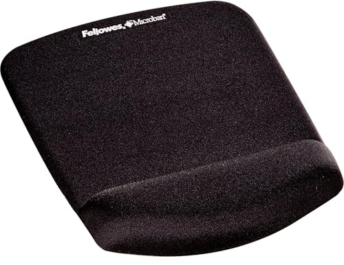 Fellowes PlushTouch Wrist Rest with Mouse Pad, FoamFusion Technology, Black (9252001)