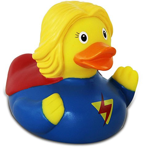 Lilalu 8 x 8 cm/50 g Collector and Baby Superwoman Rubber Duck Bath Toy