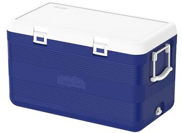 Duramax Deluxe Hochleistungs-Kühlbox 100L mit PU-Isolierung, Kühlbox mit ergonomischen Griffen, Blau