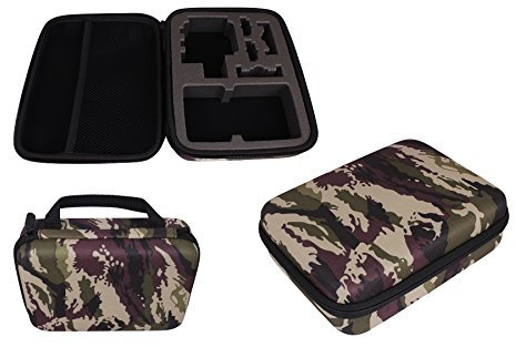 mtb more energy® Schutztasche (XL) für GoPro Hero 6 / Hero 5 / Hero4, Hero3(+) - Camouflage/Tarnfarben - Koffer Case Bag