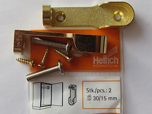 Hettich Schrankrohrlager für ovale Schrankrohre, 15 x 30 mm, 30 mm, Metall vernickelt, 62305