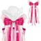 alles-meine.de GmbH große 3-D Schleife für Schultüten - rosa & pink - 25 cm breit u. 60 cm lang - mit edlen Satin Bändern, Tüll & Perlenband - für Geschenke und Zuckertüten -..