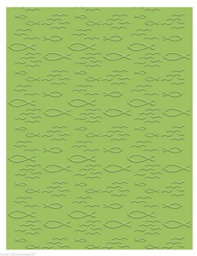 bastelkoerble® Prägeschablone Fische christlich 10,6 x 15,0 cm für Embossing ( Wachsplatten ) Kartengestaltung