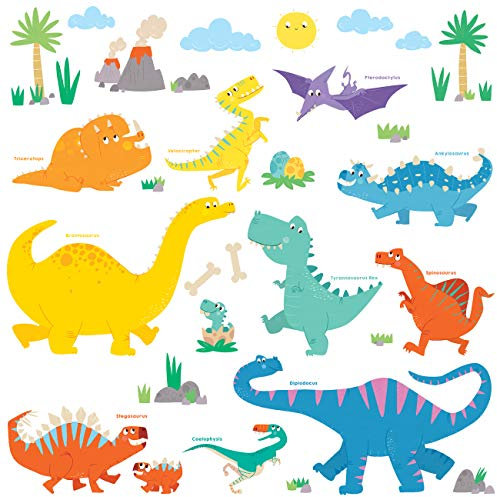 Decowall dw-1505 Dinosaurs Peel and Stick nursery Kids Wall Stickers decalcomanie DW-1703
