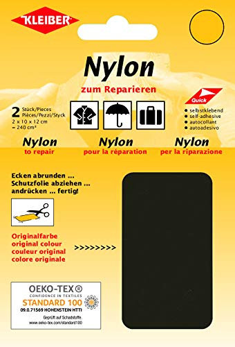 Kleiber + Co.GmbH Nylon-Flicken, 100% Polyamid, Dunkelbraun, ca. 10 cm x 12 cm