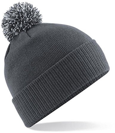Beechfield Unisex B450 Snowstar Duo Beanie Hat Baseballkappe, Mehrfarbig (Graphitgrau/helles Graphit), Einheitsgröße