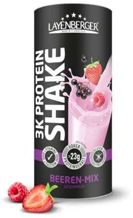 Layenberger 3K Protein Shake Beeren Mix, 80 % Eiweiß Und Nur 4,3 % Kohlenhydrate Bei Nur 2,4 G Zucker, (1 X 360 G)