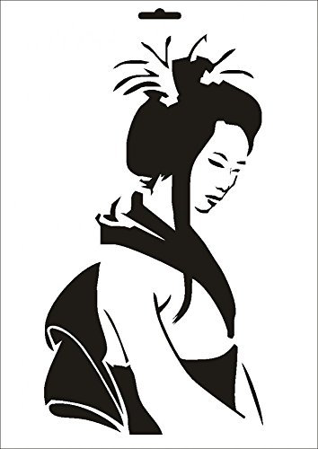 UMR-Design W-099 Geisha Wand/Textilschablone Grösse A5