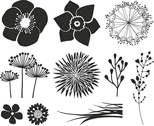 Heyda 204888690 Stempel-Set „Blumen“ Setgröße 12 x 10 x 3 cm, 10 Holz-Stempel