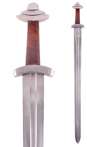 Battle-Merchant Wikingerschwert mit Scheide, Schaukampf SK-B | mit Scheide, Mittelalter Schwert Replik 11. Jh., Trainingsschwert, Schaukampfschwert, Reenactment