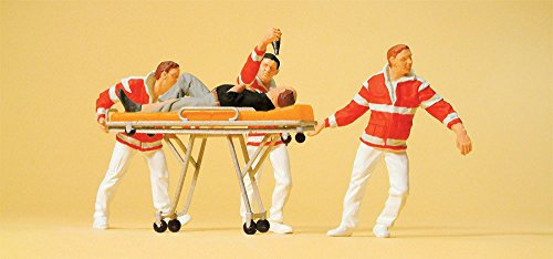 Preiser 1/87 th – pr10532 – Modelleisenbahnen – Personal beizutragen mit Patient auf Deichsel