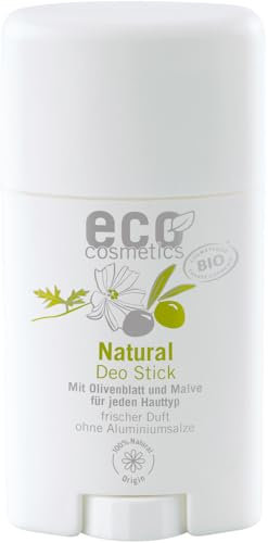 eco cosmetics Natural Deo Stick mit Olivenblatt und Malve (1 x 50 ml)