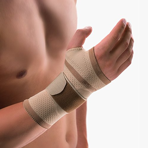 Bort 112920 small links haut ManuBasic Handgelenkbandage, rechts oder links tragbar in verschiedenen Farben, links small, beige