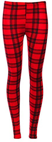 A2Z 4 Kids Girls Tartan Check Print Leggings Fashion Ages 7-13 | Trendy Stretch Pants Comfortable Everyday Wear Stylish Check Design