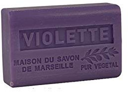 Savon De Marseille Violette Au Beurre De Karité Artisanal Pure Bio 100% Naturel Hydratant Pour Corps Et Visage 125g