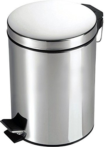 3 Litre Metal Chrome Pedal Bin - Toilet Rubbish Trash Hygienic Paper Dustbin Waste, Garbage | For Home, Bathroom, Bedroom, Office, Kitchen - Strong Stainless Steel | Silent, Stay-Open Lid (3l)