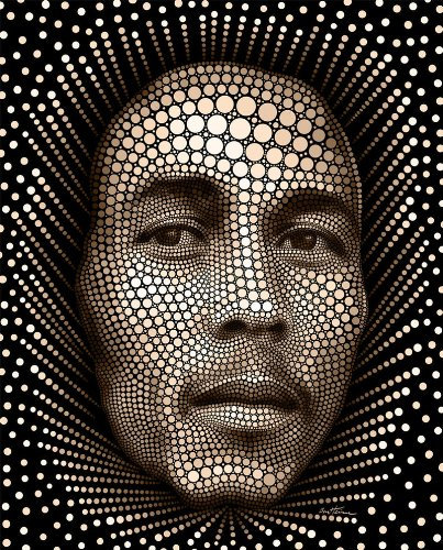 Kultige Reggae Art Bob Marley gerahmt A1 (76 x 51 cm/76,2 x 50,8 cm)