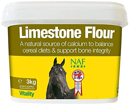 NAF Limestone Flour 3kg – Natural Calcium Supplement for Horses – Supports Bone Strength, Growth & Skeletal Development – Ideal for Pregnant Mares & Youngstock