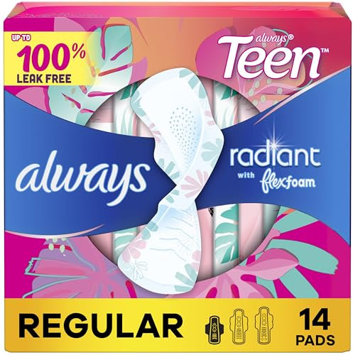 Always Totally Teen Always Radiant Infinity Pads, 14 conteggio