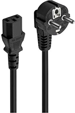 Ewent Cavo di Alimentazione per PC, Monitor, Televisori, Videoproiettori, IEC320 C13 H05VV-F 3 pin, 3.0 metri