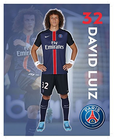 Paris Saint-Germain Großes Plakat, laminiert, Motiv: David Luiz, offizielle Kollektion